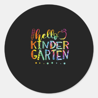 Tie Dye Hallo tweede Kindergarten Ronde Sticker