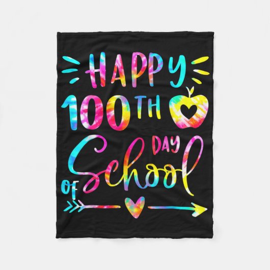 Tie Dye Happy 100e dag van de leerling Fleece Deken (Voorkant)