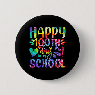 Tie Dye Happy 100e dag van de leerling Ronde Button 5,7 Cm