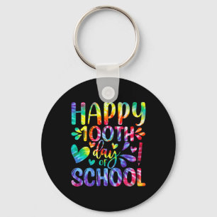 Tie Dye Happy 100e dag van de leerling Sleutelhanger