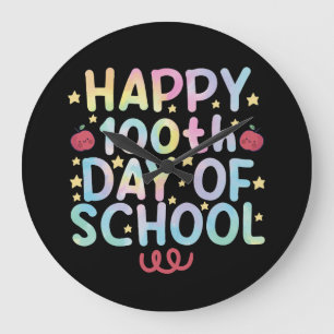Tie Dye Happy 100ste dag van school leraar student Grote Klok