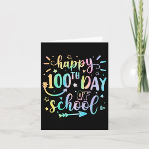 Tie Dye Happy 100ste schooldag voor leraar KI Kaart