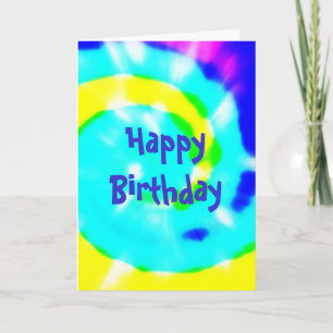 Tie Dye Happy Birthday jaren '60 Kaart