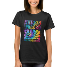 Tie dye Harris Waltz 2024 Verkiezing Kamala T-shir