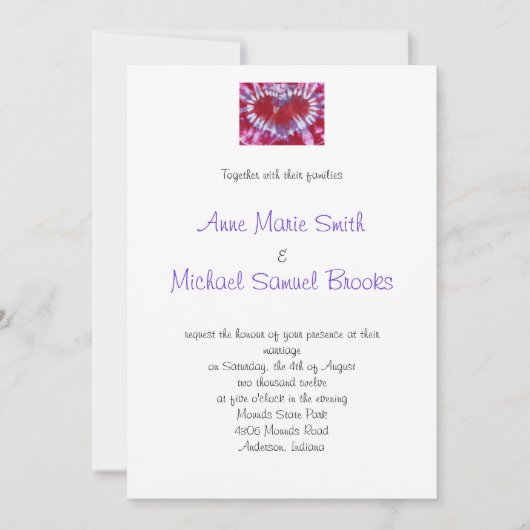 Tie Dye Heart Kaart (Voorkant)