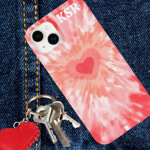 Tie Dye Heart Monogram Case-Mate iPhone 14 Plus Hoesje