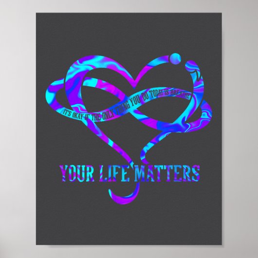 Tie Dye Heart Your Life S Suicide Prevention Aware Poster (Voorkant)
