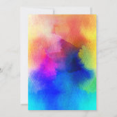 Tie Dye Hippie 60s Aquarelle Mariage Invitations (Dos)