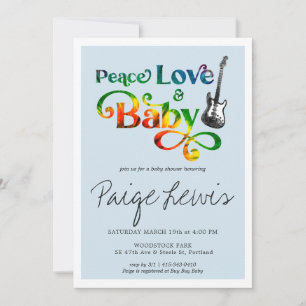 Tie Dye Hippie Baby shower Invitation
