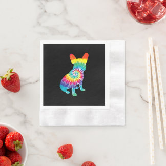 Tie Dye Hippie French bulldog Gift for Hondenliefh Servet