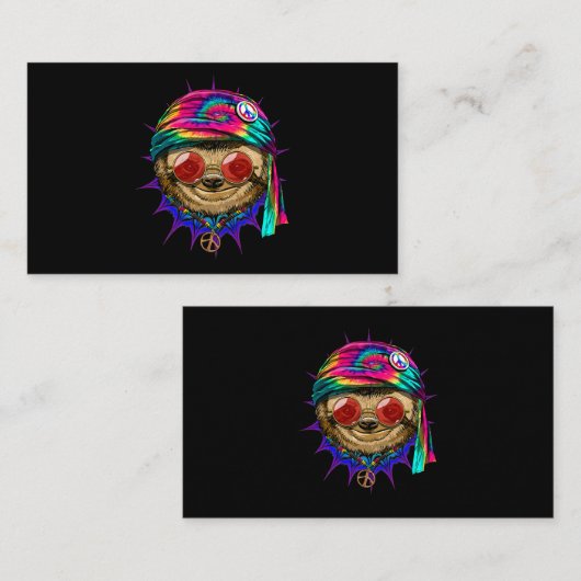 Tie Dye Hippie Sloth Hippiness Peace Love Sloth 68 Visitekaartje (Voorkant / Achterkant)