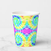 Tie Dye Hippy Verjaardagsfeestje Papier Cups Papieren Bekers (Achterkant)