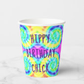 Tie Dye Hippy Verjaardagsfeestje Papier Cups Papieren Bekers (Voorkant)