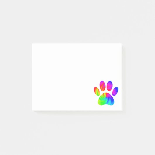 Tie Dye Hond Pootafdruk Grafisch Post-it® Notes (Voorkant)