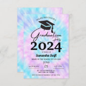 Tie Dye Hs Invitations de Graduation (Devant / Derrière)