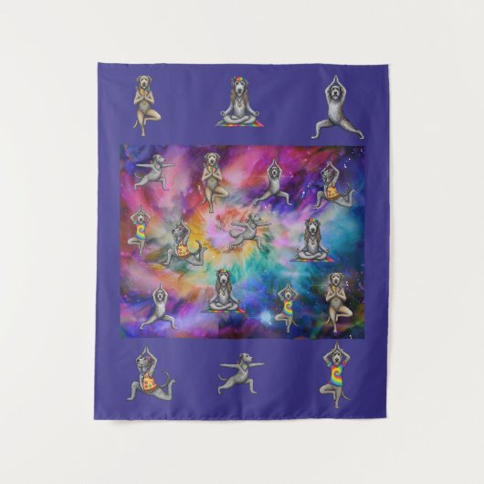 Tie Dye Ierse Wolfshond Wandkleed (Voorkant)