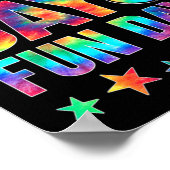 Tie Dye Ik ben hier voor Velddag 2022 leraar S Poster (Hoek)