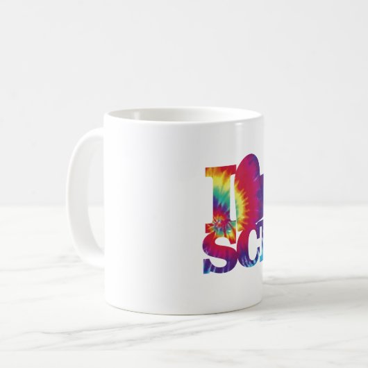 Tie Dye Ik hou van wetenschap mok (Voorkant links)