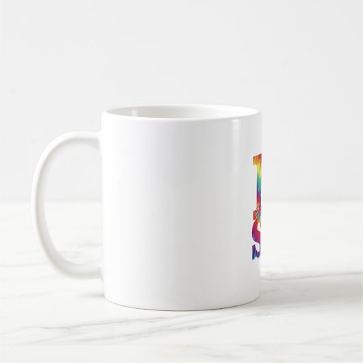 Tie Dye Ik hou van wetenschap mok (Links)