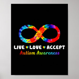 Tie Dye Infinity Symbool Live Love Accepteer Autis Poster