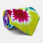 Tie Dye Inked Psychedelic Spiral Surface Art Stropdas (Opgerold)