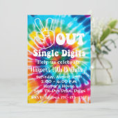 Tie Dye Invitation 10e anniversaire Paix dehors (Debout devant)