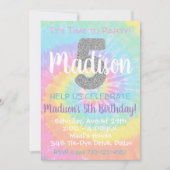 Tie Dye Invitation Anniversaire 5e Anniversaire (Devant)