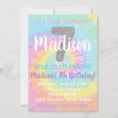 Tie Dye Invitation anniversaire 7e anniversaire (Devant)