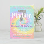 Tie Dye Invitation anniversaire 7e anniversaire (Debout devant)
