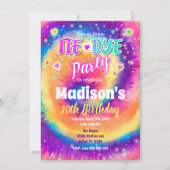 Tie Dye Invitation Anniversaire, Hippie Anniversai (Devant)