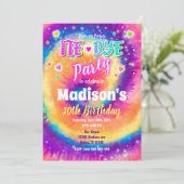 Tie Dye Invitation Anniversaire, Hippie Anniversai (Debout devant)