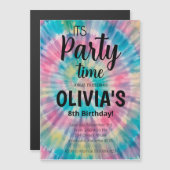 Tie Dye Invitation Anniversaire Rainbow Tie Dye An (Devant / Derrière)