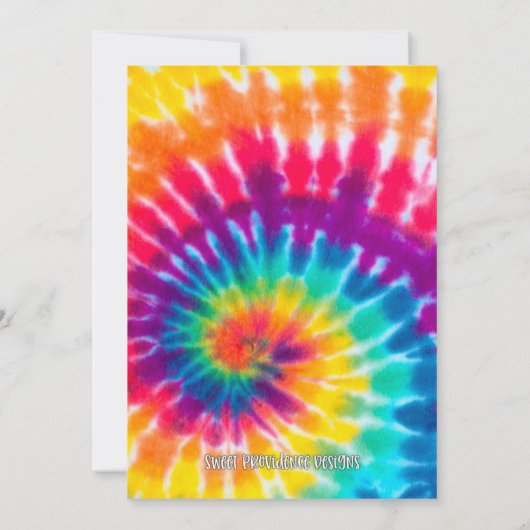 Tie Dye Invitation d'anniversaire (Dos)