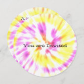 Tie Dye Invitations Baby showers (Devant / Derrière)