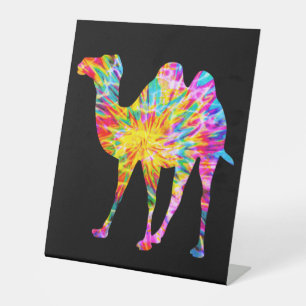 TIE DYE KAMEEL RECLAMEBORD MET VOETSTUK