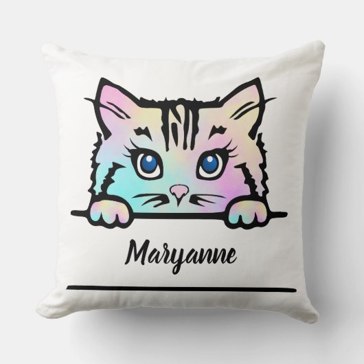 Tie Dye Kat Kussen (Voorkant)