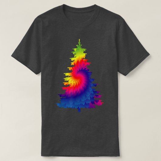 Tie Dye kerstboom T-shirt (Design voorkant)