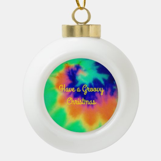 Tie Dye Kijk kerstbal Keramische Bal Ornament (Voorkant)