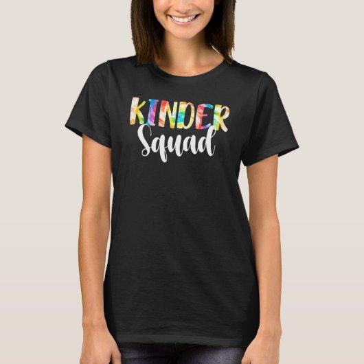 Tie Dye Kinder Squad Kindergarten Terug naar schoo T-shirt (Voorkant)