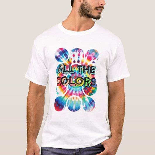 Tie-Dye Kleuruitbarsting Retro Stijl T-shirt (Voorkant)