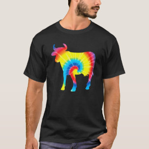 Tie Dye Koe Regenboogprint Vaars Boerderij Hippie T-shirt