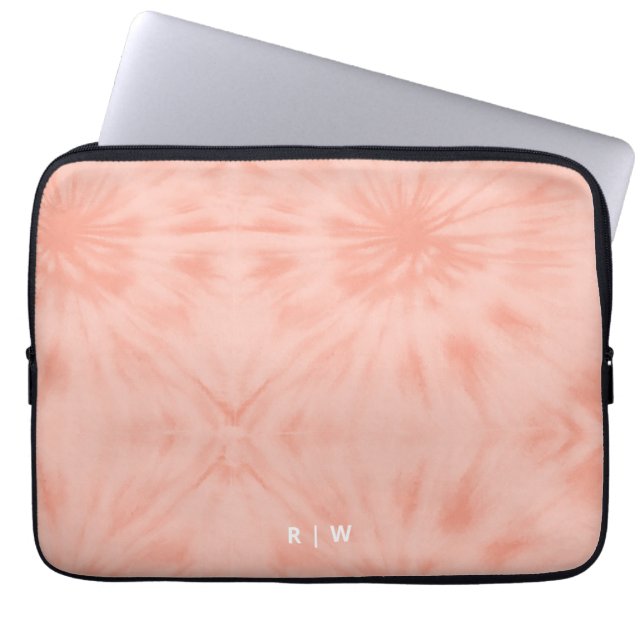 Tie Dye | Koraalroze moderne pasta Laptop Sleeve (Voorkant)