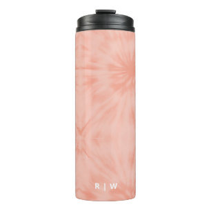 Tie Dye   Koraalroze moderne pasta Thermosbeker