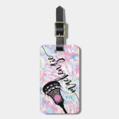 Tie Dye Lacrosse Monogram Name Bagagelabel (Voorkant verticaal)
