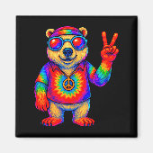 Tie-dye Lar Bear Peace Sign Hip Magneet (Voorkant)