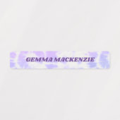 Tie Dye Lavender Blue Kinder Name Waterproof Labels (Design 1)