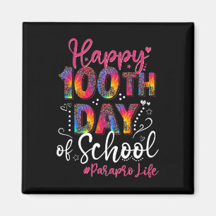 Tie Dye Leopard Happy 100e dag van schoolparaprof Magneet
