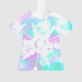 Tie Dye Liquid Retro Groovy Kerstroze Blauw Ornament (achterkant)