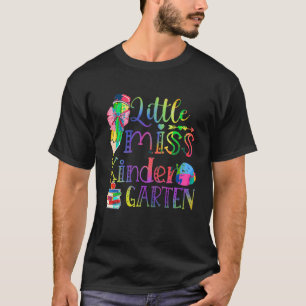 Tie Dye Little Miss Kleuterschool Potlood Terug na T-shirt
