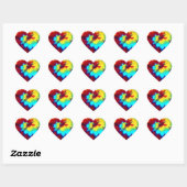 Tie Dye Look Celebrate Heart Sticker Kaart Seal (Vel)